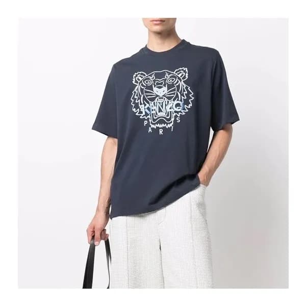 겐조 남성 네이비 크루넥 반팔티 - Mens Navy Tshirts - ken0196x - 1