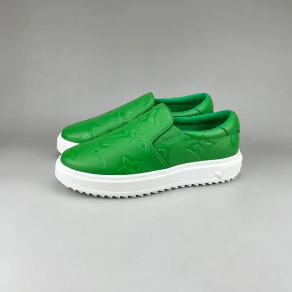 루이비통 남/녀 모노그램 그린 로퍼 - Unisex Green Loafer - lou050… - 1