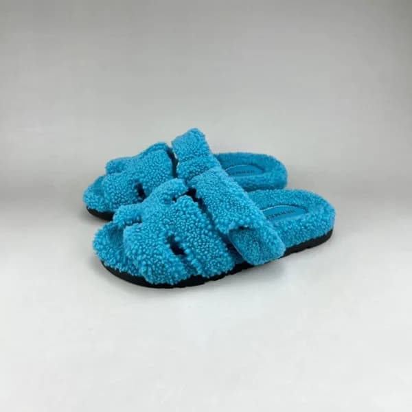 에르메스 남/녀 블루 퍼슬리퍼 - Unisex Blue Slippers - her0855x - 1