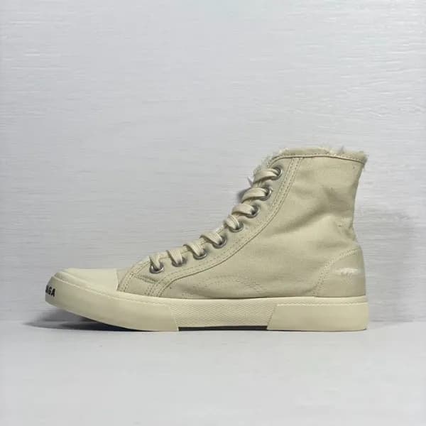 발렌시아가 남/녀 클래식 아이보리 하이탑 스니커즈 - Unisex Ivory Sneaker… - 1