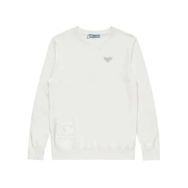 프라다 남성 크루넥 화이트 니트 - Prada Mens White Knits - pra02… - 1