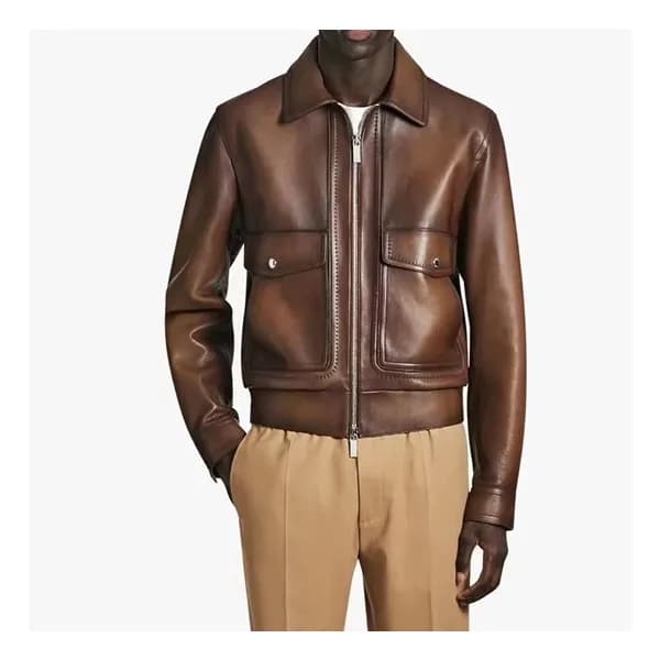 벨루티 남성 브라운 가죽 자켓 - Berluti Mens Brown Jackets - be… - 1
