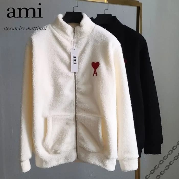 [당일배송] 아미 트자수 반목 양털 집업 - ami323x - 1