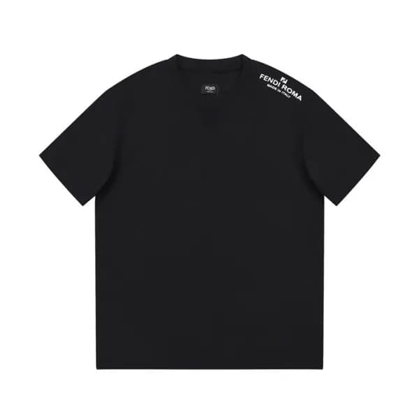 펜디 남성 블랙 크루넥 반팔티 - Fendi Mens Black Short sleeved … - 1