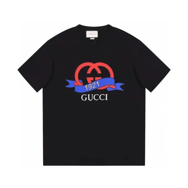 구찌 남/녀 블랙 크루넥 반팔티 - Gucci Unisex Black Short sleev… - 1