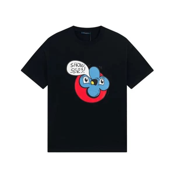루이비통 남성 블랙 크루넥 반팔티 - Louis vuitton Mens Black Shor… - 1