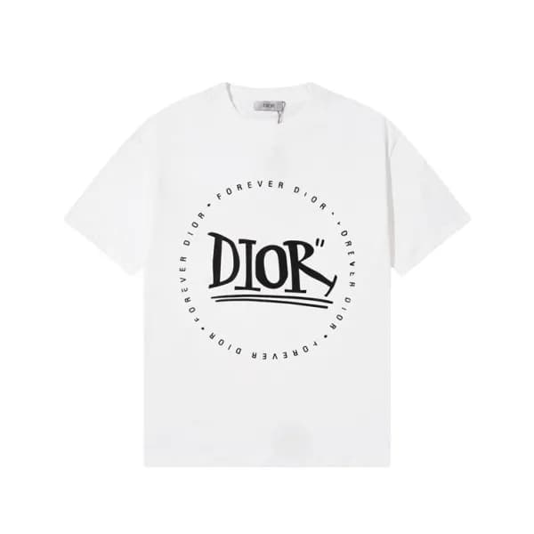 디올 남성 화이트 크루넥 반팔티 - Dior Mens White Short sleeved … - 1