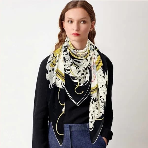 에르메스 여성 블랙 스카프 - Hermes Womens Black Scarf - he438… - 1