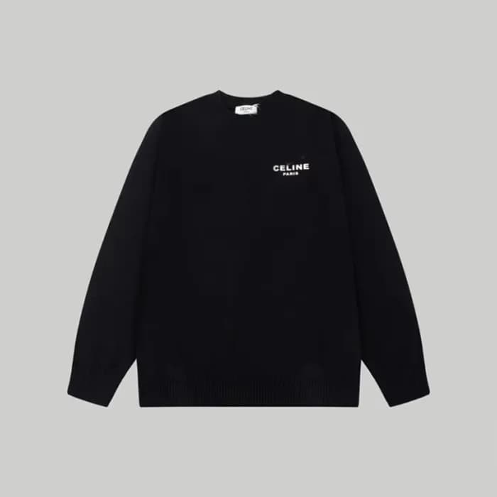 셀린느 남성 크루넥 블랙 니트 - Celine Mens Black Knits - ce269… - 1