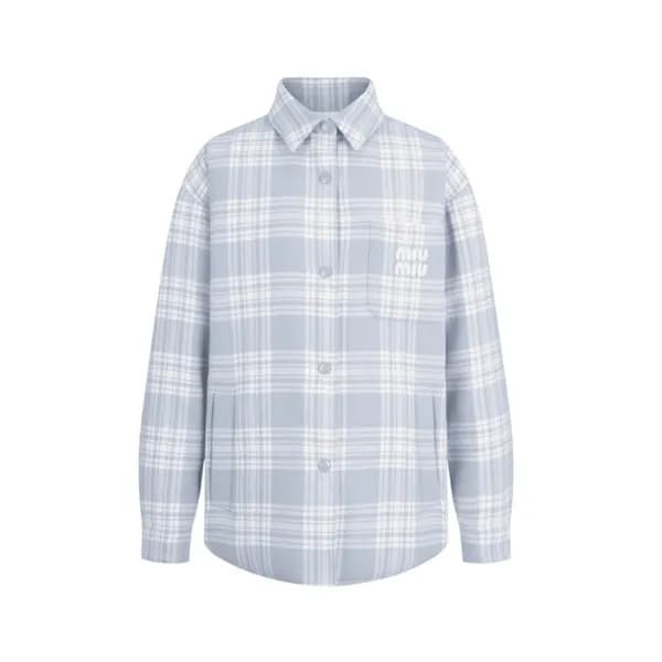 미우미우 남/녀 블루 다운 셔츠 - Miumiu Unisex Blue Down Shirts… - 1