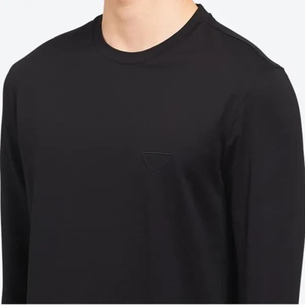 프라다 남성 크루넥 블랙 맨투맨 - Prada Mens Black Tshirts - pr8… - 1
