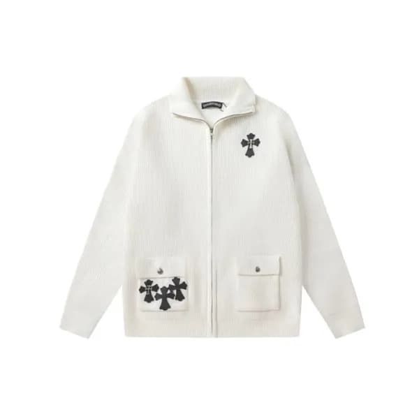 크롬하츠 남성 화이트 니트- Chrom hearts Mens White Knits - cl… - 1