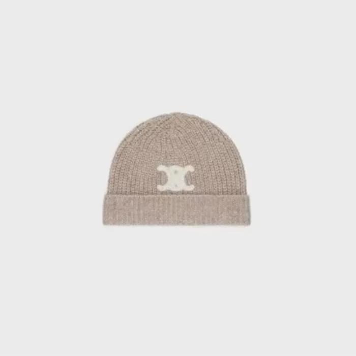 셀리느 남/녀 카멜 비니 - Celine Unisex Beige Beanie - acc18…
