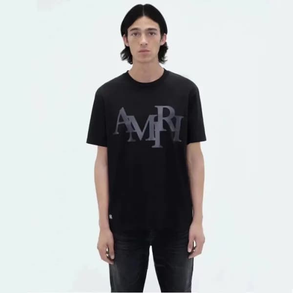 아미리 남성 블랙 크루넥 반팔티 - Amiri Mens Black Tshirts - amr… - 1