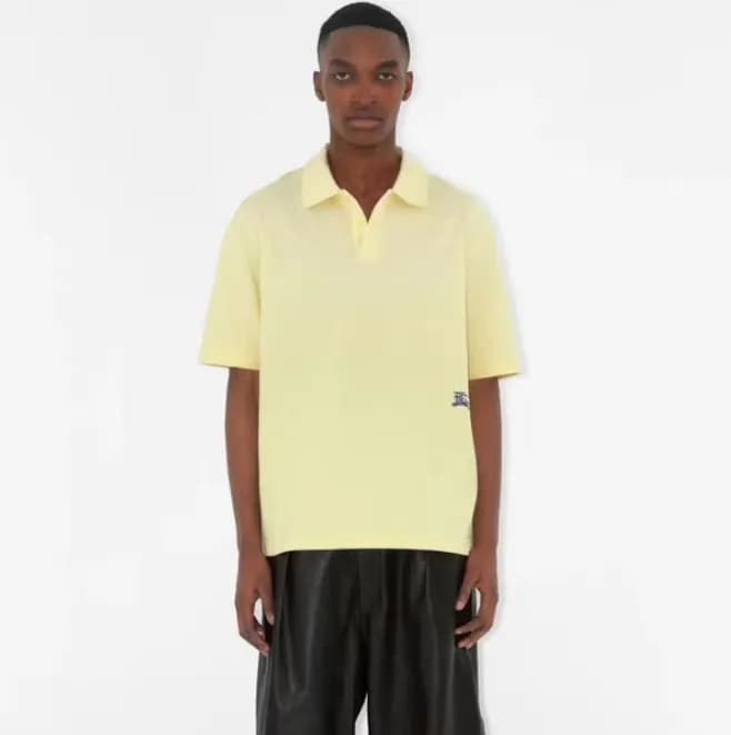 버버리 남성 옐로우 폴로 반팔티 - Burberry Mens Yellow Tshirts -… - 1