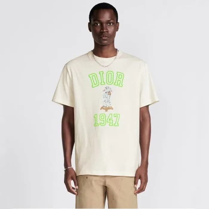 디올 남성 아이보리 반팔티 - Dior Mens Ivory Tshirts - dic307x - 1