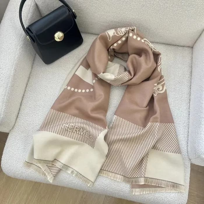 [당일배송] 에르메스 캐시미어 빅로고 머플러 - dd284x - 1