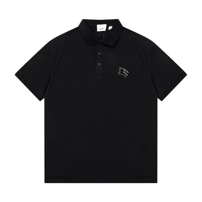 버버리 남성 블랙 반팔 폴로 티셔츠 - Burberry Mens Black Polo Tsh… - 1