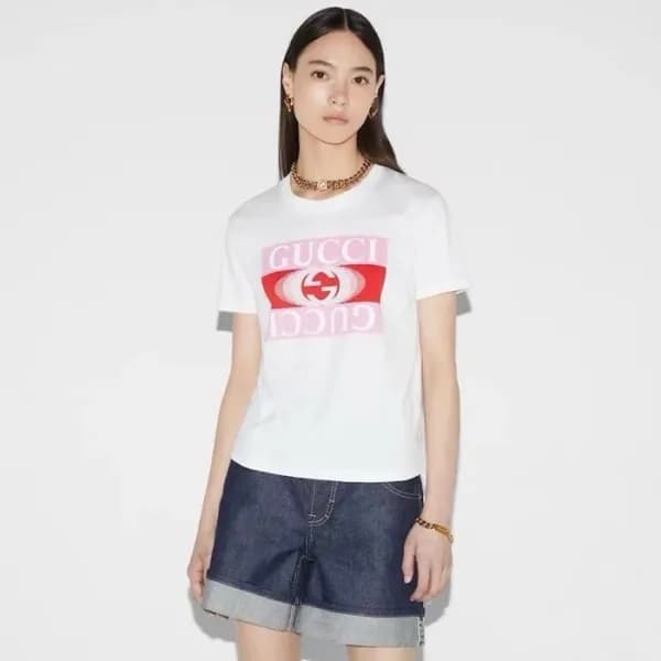 구찌 여성 라운드 반팔 티셔츠 - Gucci Womens Round Tshirts - gu… - 1