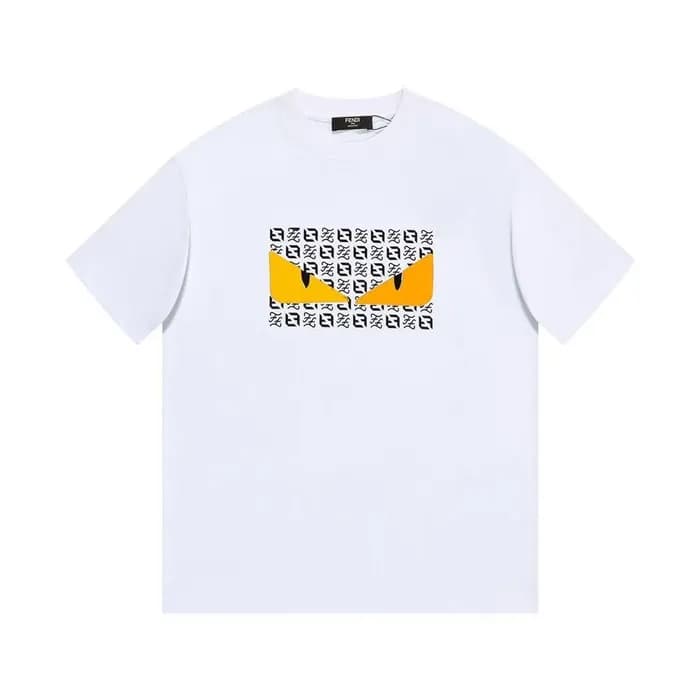 펜디 남성 라운드 반팔 티셔츠 - Fendi Mens Round Tshirt - fec72… - 1