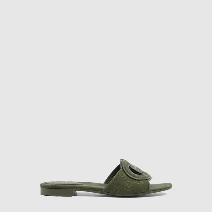 구찌 여성 인터로킹 G 슬라이드 샌들 - Gucci Womens Interlocking G… - 1