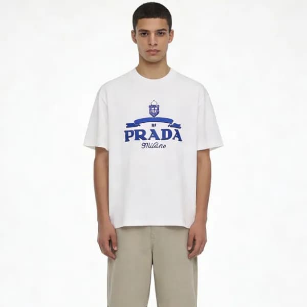프라다 남성 라운드 반팔티 - Prada Mens Round Tshirt - prc1344… - 1