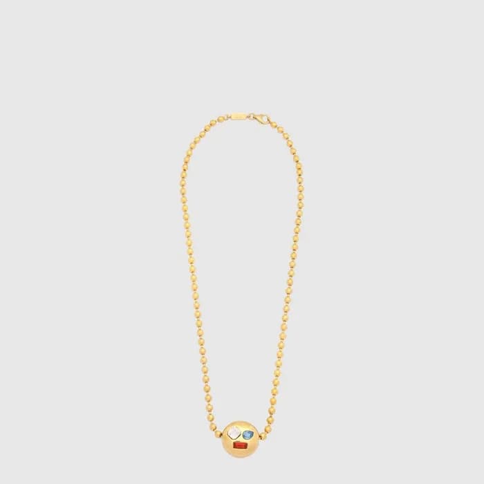 로에베 여성 애너그램 페블 네크리스 - Loewe Womens Anagram Pebble Necklace - acc10005x - 1