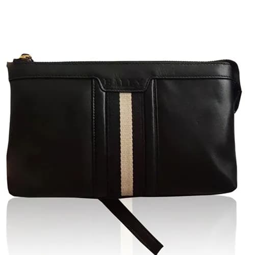 [발리] 블랙 수입가죽 남성용 클러치백 - ba0016b Bally Black Leathe… - 1