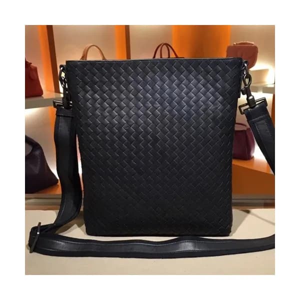 Bottega Veneta Leather Black Messenger Shoulder Ba… - 1