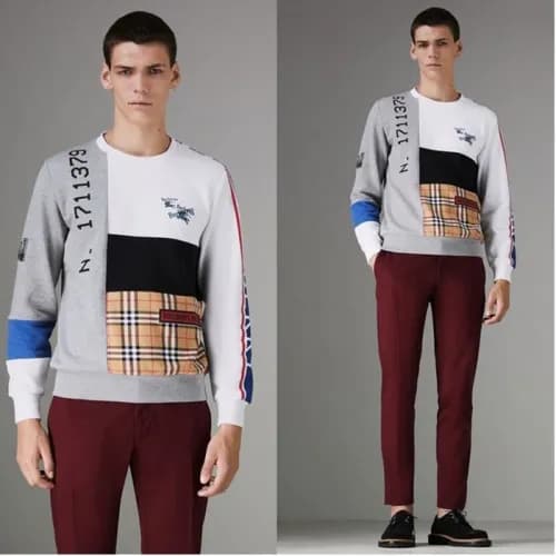 Burberry 2018 Multi-logo Cotton Tee - 버버리 멀티로고 맨투맨… - 1