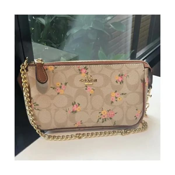 Coach Leather Chain Hand Bag / Shoulder Bag,22cm -… - 1