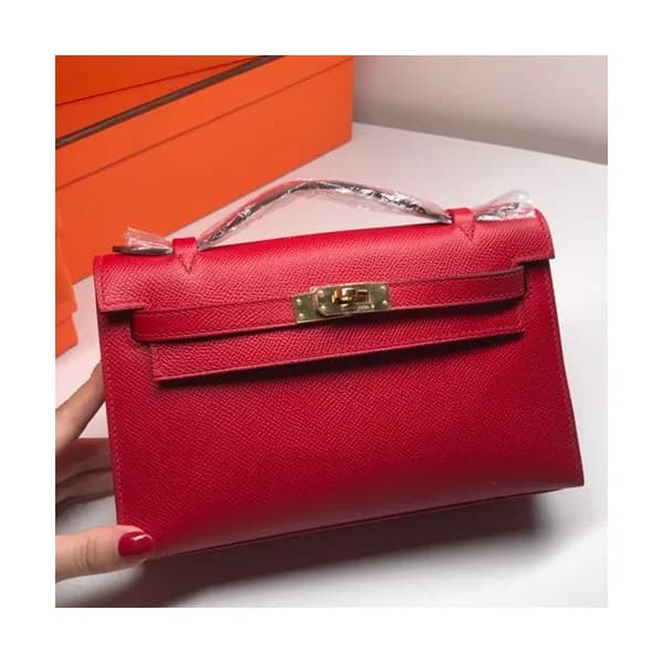 Hermes Mini Kelly Epsom Leather Tote Bag / Clutch … - 1