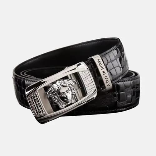 Versace 2019 Collection Mens Medusa Steel Buckle L… - 1