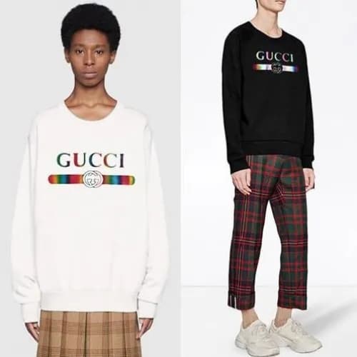 Gucci 2019 Mm/Wm Rainbow Logo Man-to-man - 구찌 레인보우… - 1