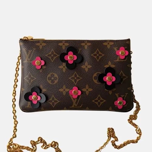 Louis Vuitton 2019 Pochette Flower Double Zip Chai… - 1