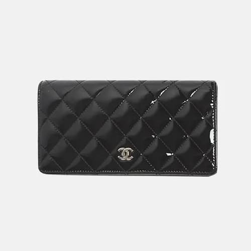 Chanel 2019 Womens CC Logo Patent Long Purse - 샤넬 … - 1