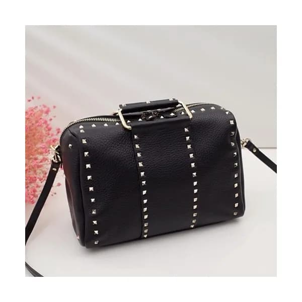 Valentino 2019 Leather Ruckstud Shoudler Cross Ba… - 1