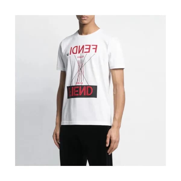 Fendi 2019 Mens Initial Logo Short Sleeved Tshirt … - 1