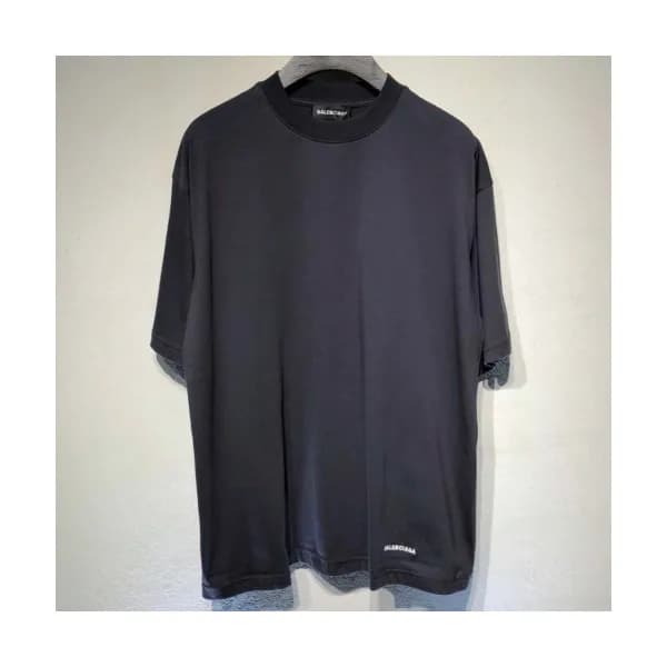 Balenciaga 2019 Mens Logo Oversize Cotton Short Sl… - 1