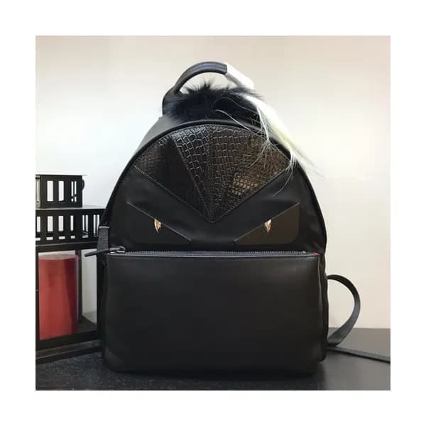 Fendi 2019 Nylon&Leather Bag Bugs Back Pack ,38CM … - 1