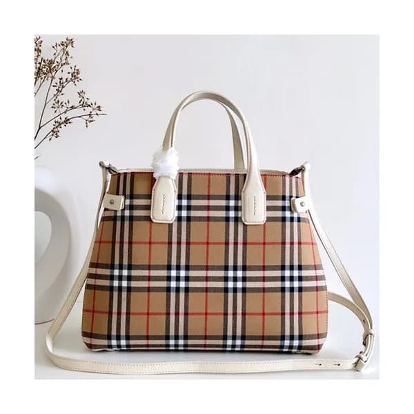 Burberry 2019 Leather Banner Tote Shoulder Bag, 25… - 1