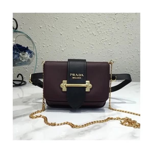 Prada 2019 Cahier Leather Hip Sack / Clutch Bag / … - 1