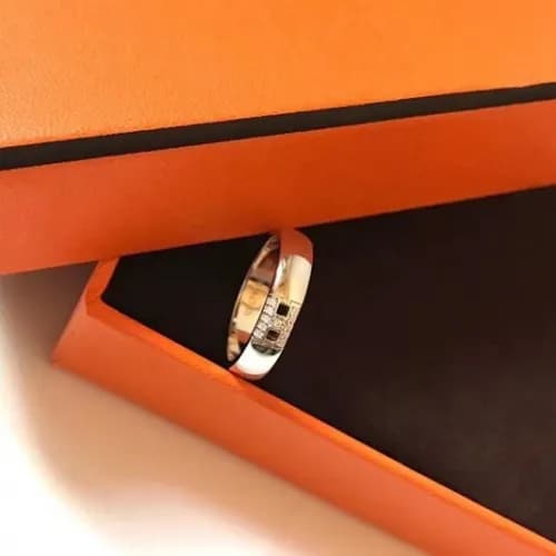 Hermes Ring -에르메스 여성용 18K 도금 골드 반지 Her0016.컬러(화이트… - 1