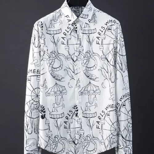 Prada 2019 Mens Cajual Logo Cotton Sleeved Shirts … - 1