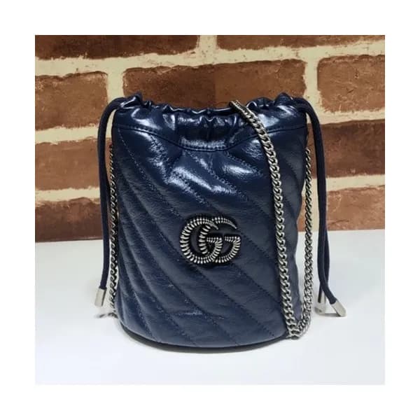 Gucci 2019 GG Marmont Mini Women Bucket Chain Shou… - 1