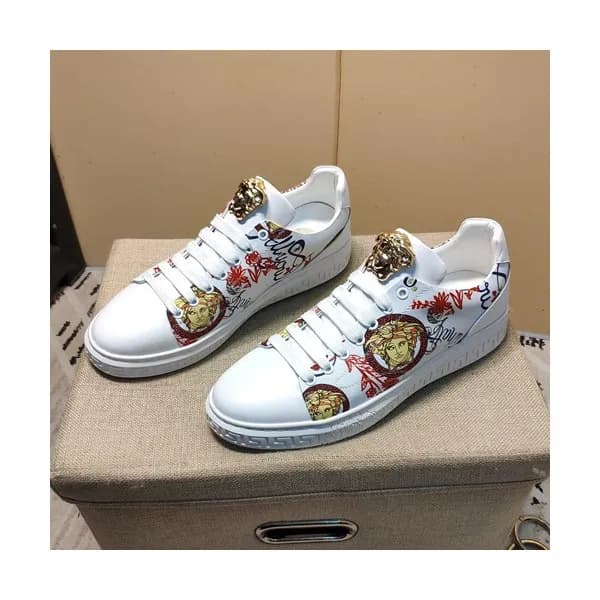 Versace 2019 Mens Leather Sneakers - 베르사체 2019 남성용… - 1