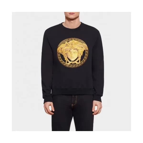 Versace 2020 Mens Medusa Crew-neck Cotton Tshirts … - 1