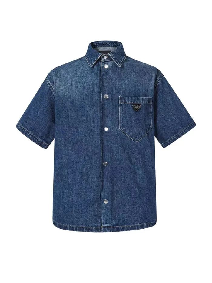프라다 남성 데님 반팔 셔츠 - Prada Mens Denim Shirts - pr432x - 1