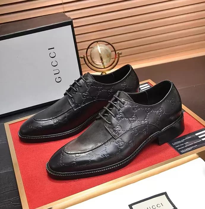Gucci Mens Leather Oxford Shoes - 구찌 남성용 레더 옥스퍼드 … - 1