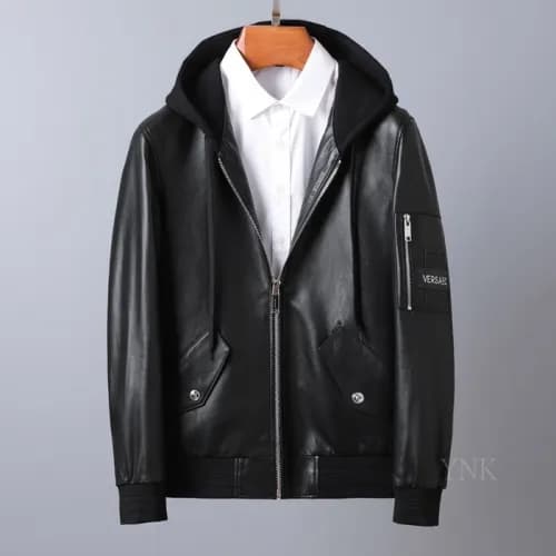 [베르사체]Versace 2020 Logo Mens Casual Leather Jacket… - 1